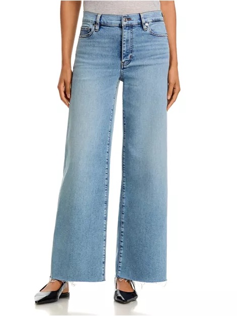 Frame Le Slim Palazzo Raw Fray Jean In Dovetail Size 28